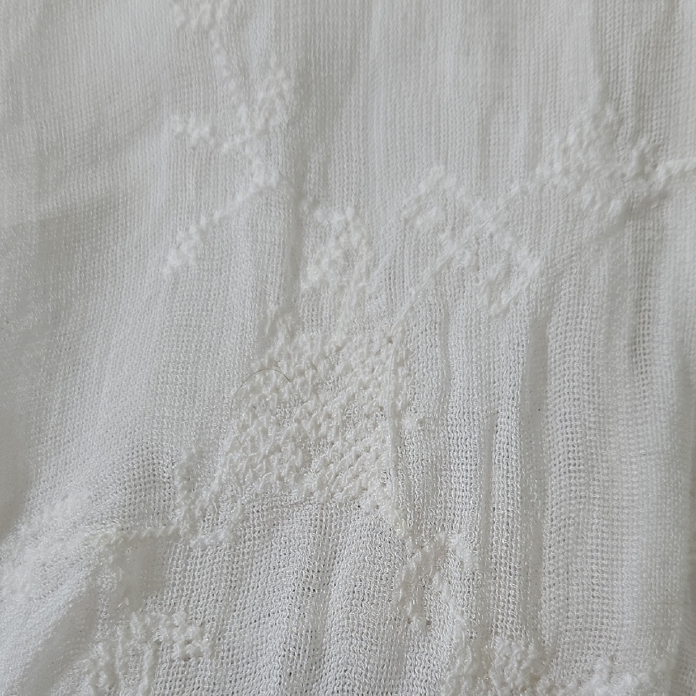 Lucky Brand Cream Lace Blouse with Flutter Sleeves Delicate Embroidery - Picture 8 of 8